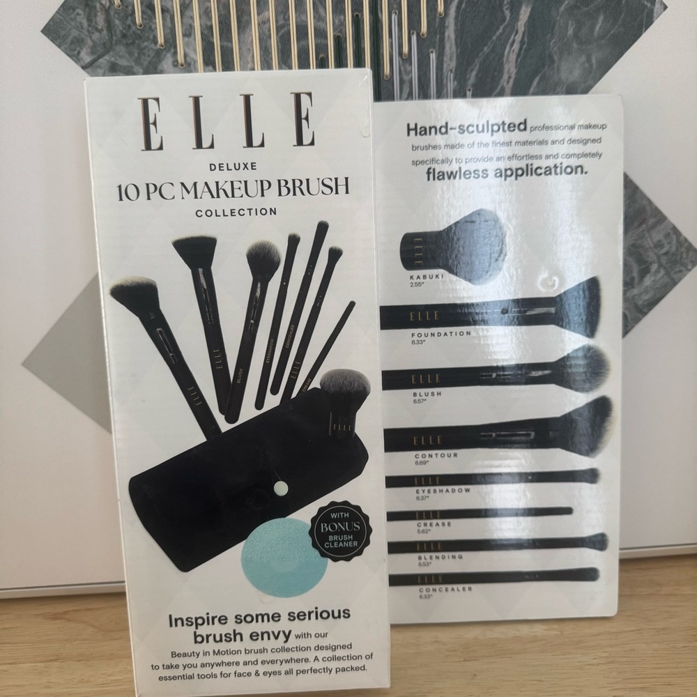 ELLE Deluxe 10 PC Makeup Brush Set